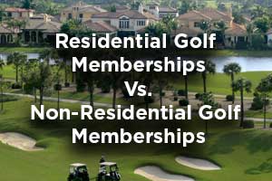 Residential vs non residential golf memberships
