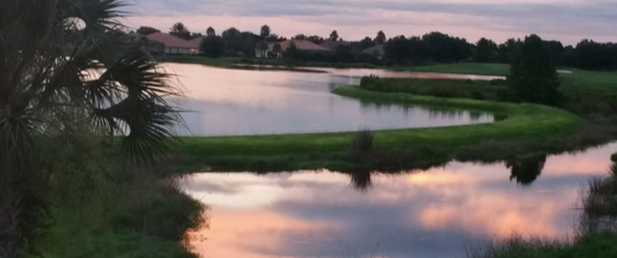 Venetian Golf and River Club sunset on golfcourse